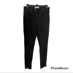 Junior's Mudd Black Ripped Skinny Jeans Size 9